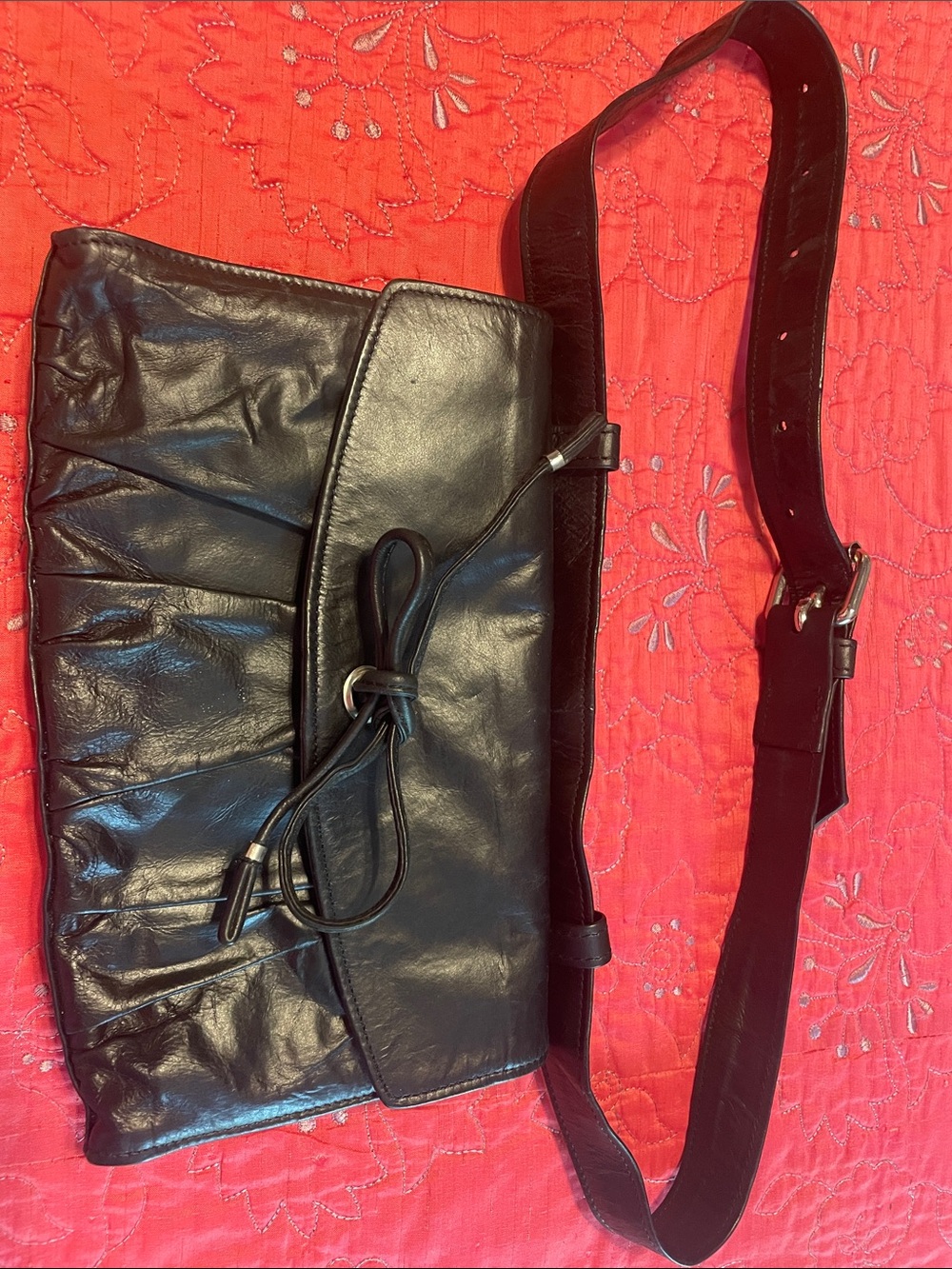 Ann Demeulemeester leather belt waist bag 38” strap